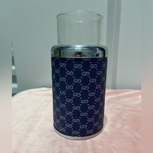 Gucci Blue and White Logo Drink holder 1970-1980s.  Only 1 with original glass.